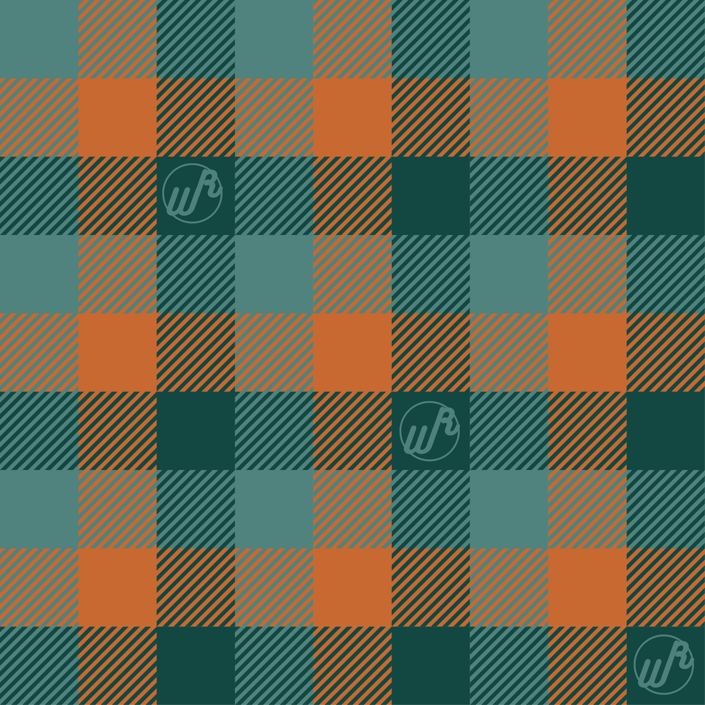 Plaid Teal and Brown