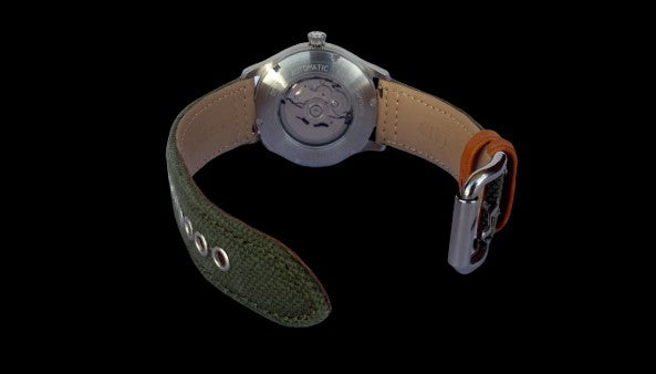 STROND DC‑3 Canvas Watch Strap – Vintage Canvas with Steel Hardware