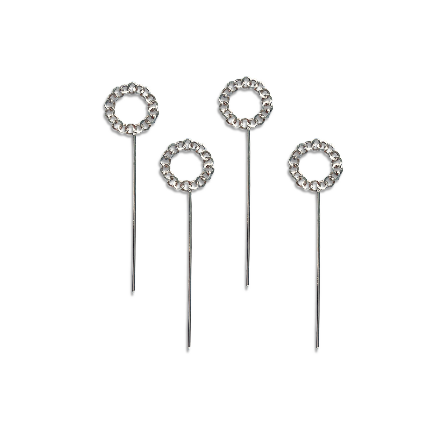 Silver Unity Cocktail Skewers, Picks or Piques Set – Elegant Barware for Charcuterie & Cocktails