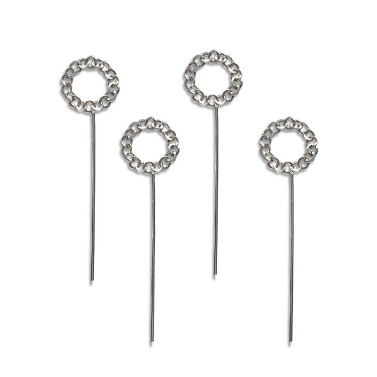 Silver Unity Cocktail Skewers, Picks or Piques Set – Elegant Barware for Charcuterie & Cocktails