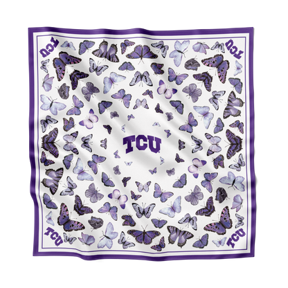 TCU Square Silk Scarf