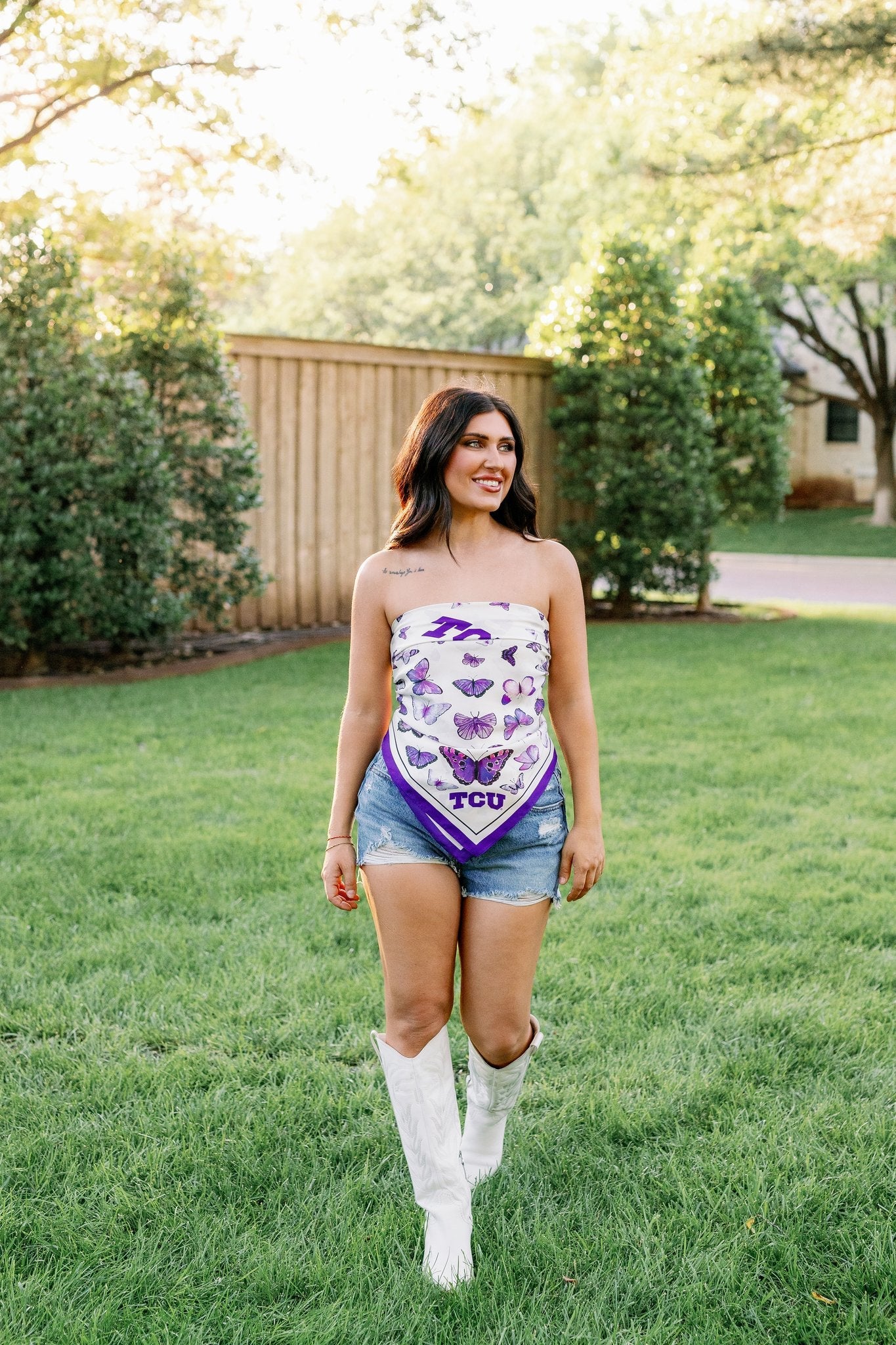 TCU Square Silk Scarf