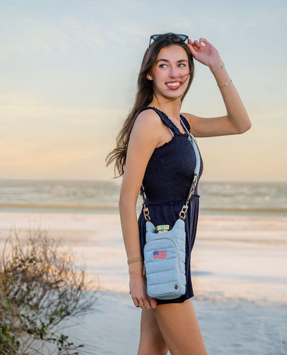 Light Denim HydroBag® with Flag Embroidery