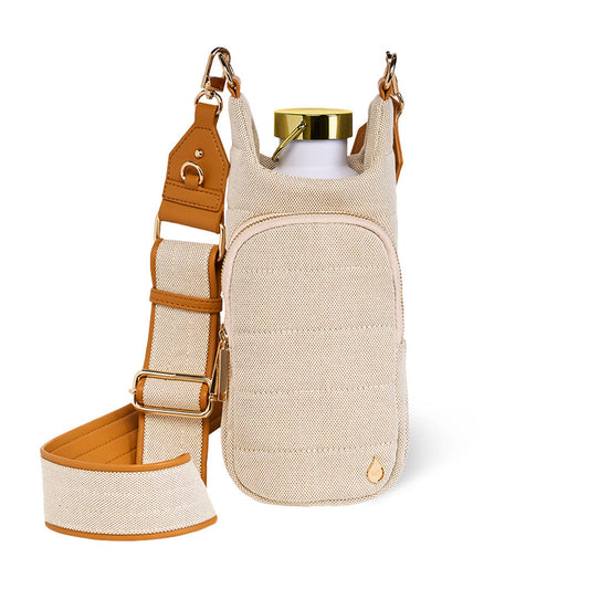 Oatmeal Canvas HydroBag® with Canvas and Vegan Leather Strap