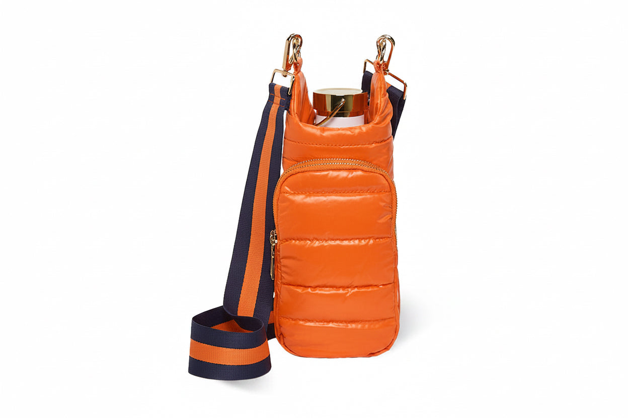 Clementine Orange Matte HydroBag® with Navy/Orange Strap