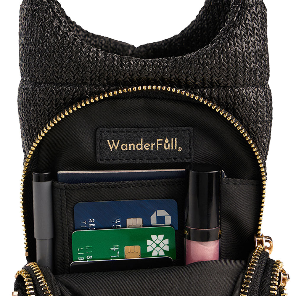 Black Faux Raffia HydroBag®