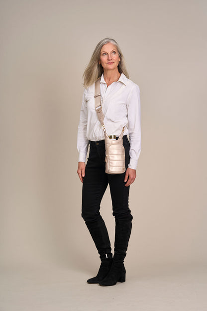 Soft Gold Vegan Leather HydroBag® with Strap Bundle