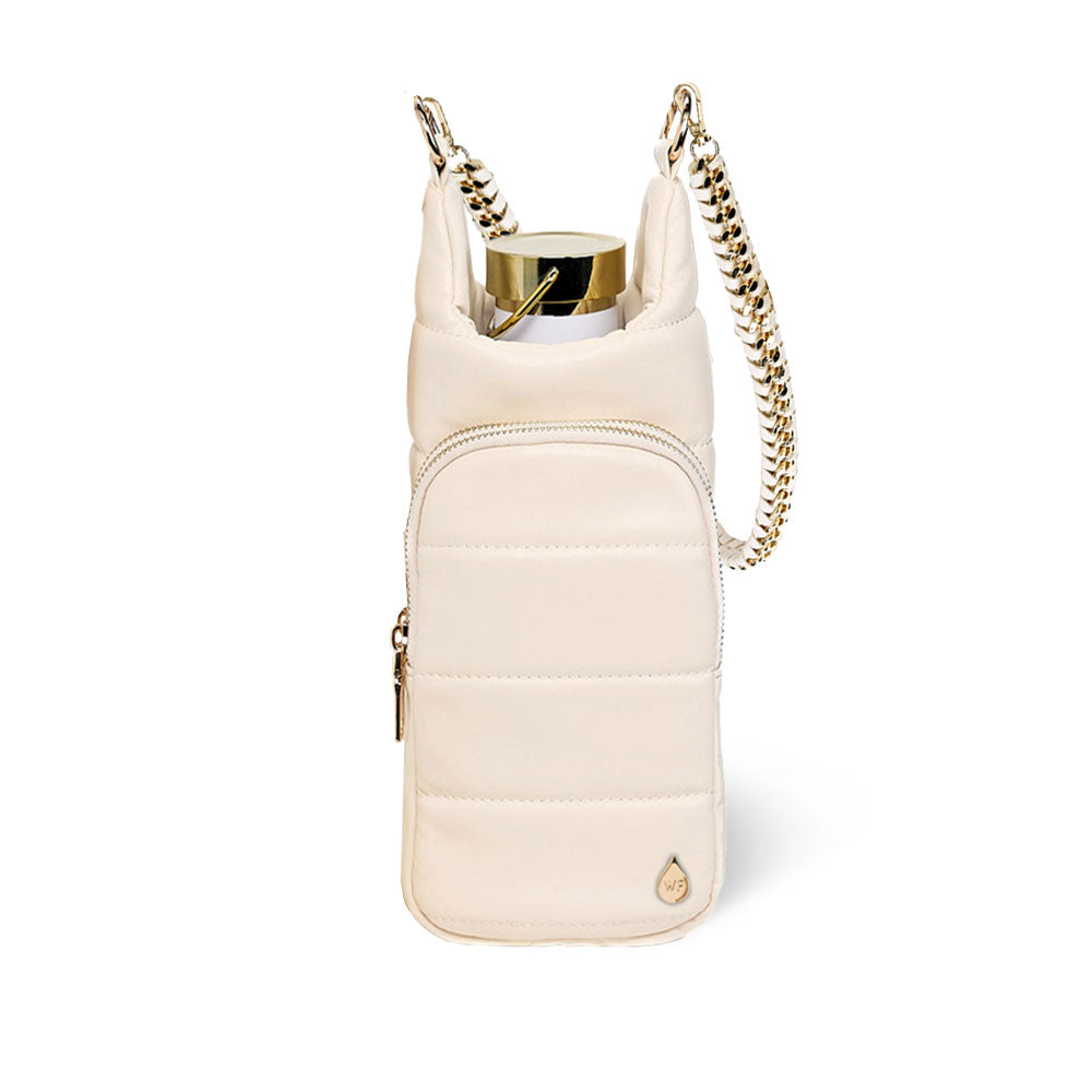 Ivory Vegan Leather Gold Chain Strap