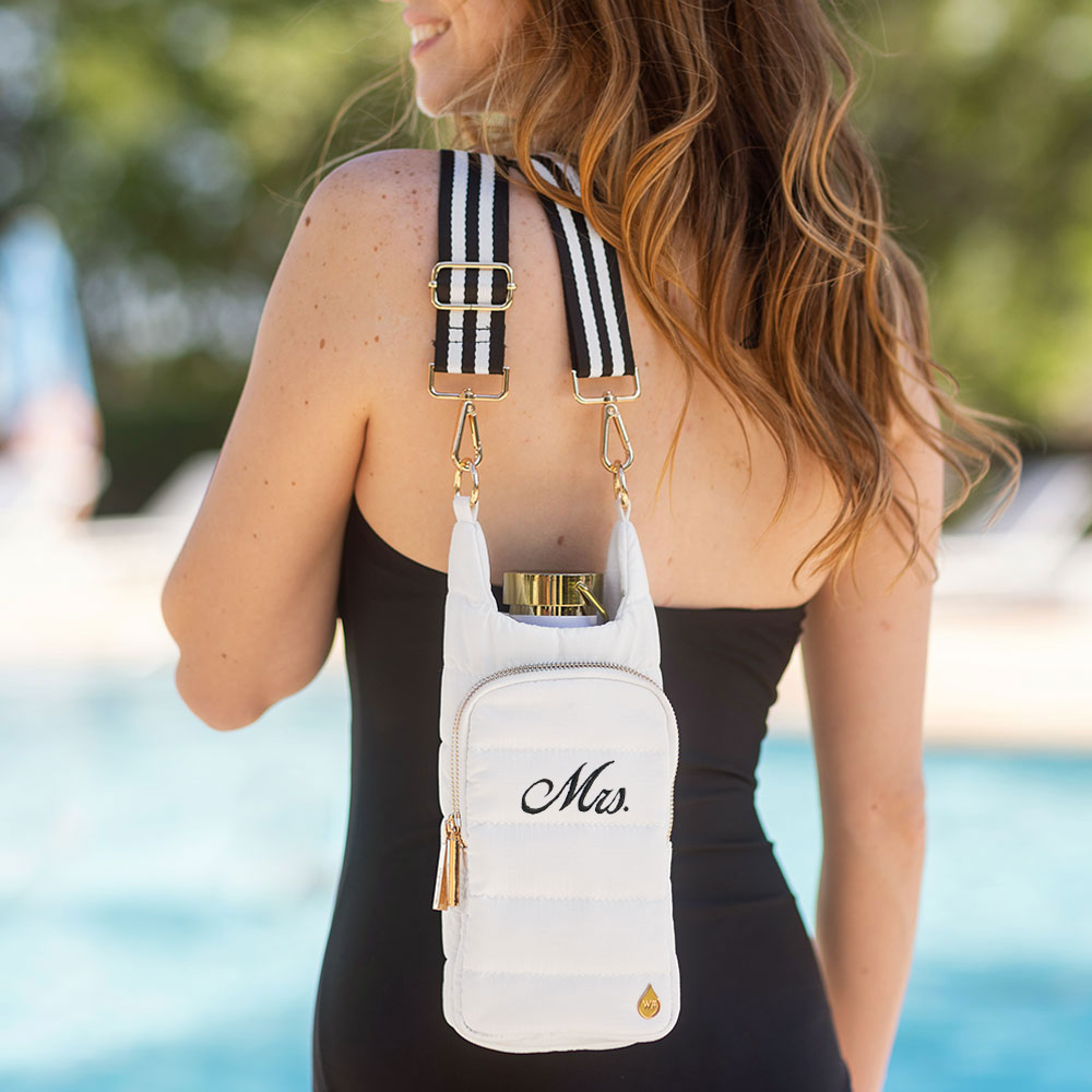 For the Bride-White Ripstop HydroBag® Monogrammed with "Mrs."