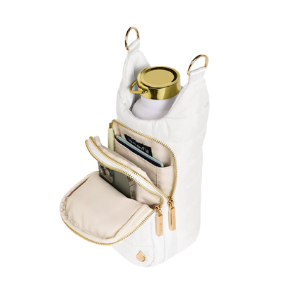 White HydroBag with Tennis Embroidery and Navy, Green, White Strap