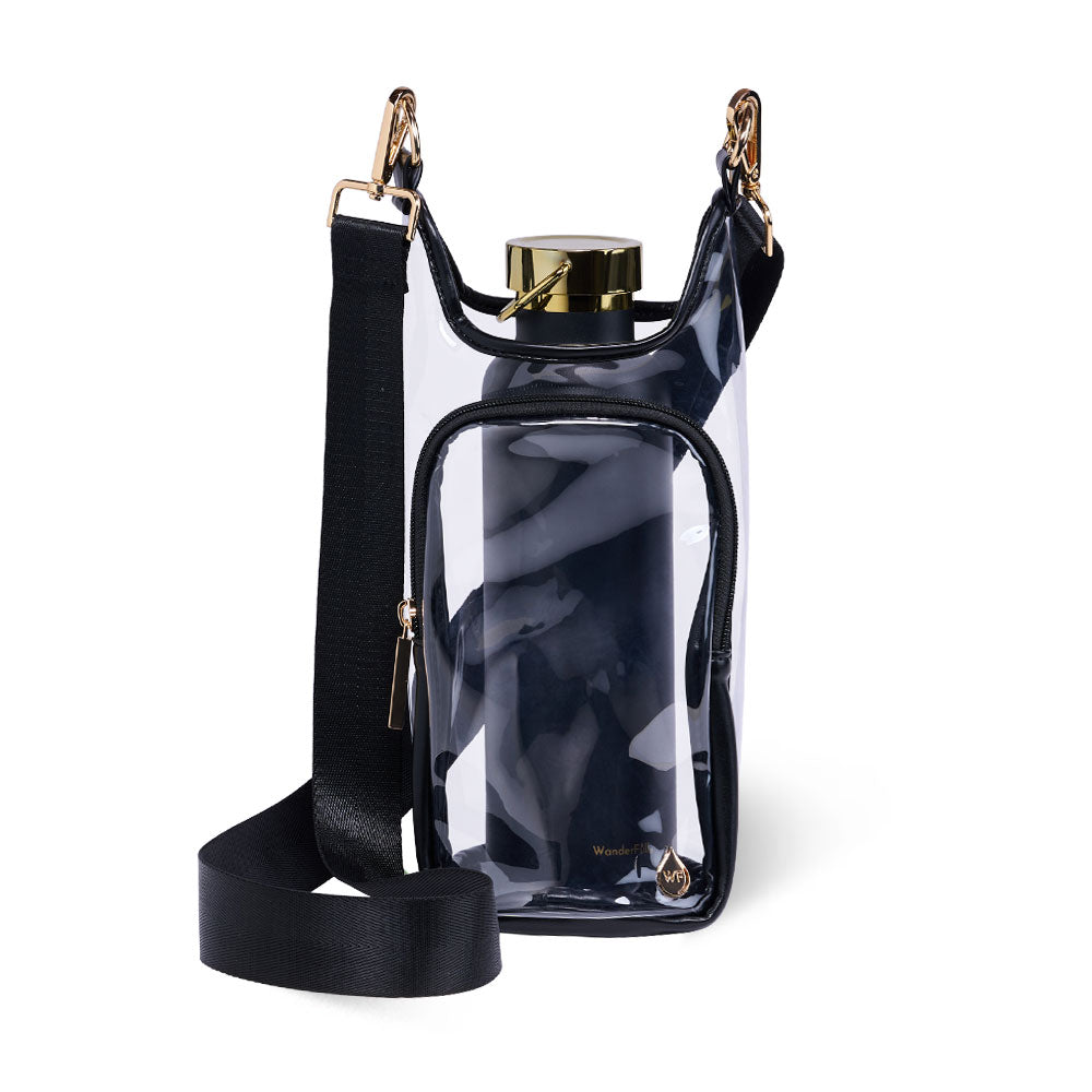 Clear HydroBag® Stadium with Black Trim and Matching RFID Pouch