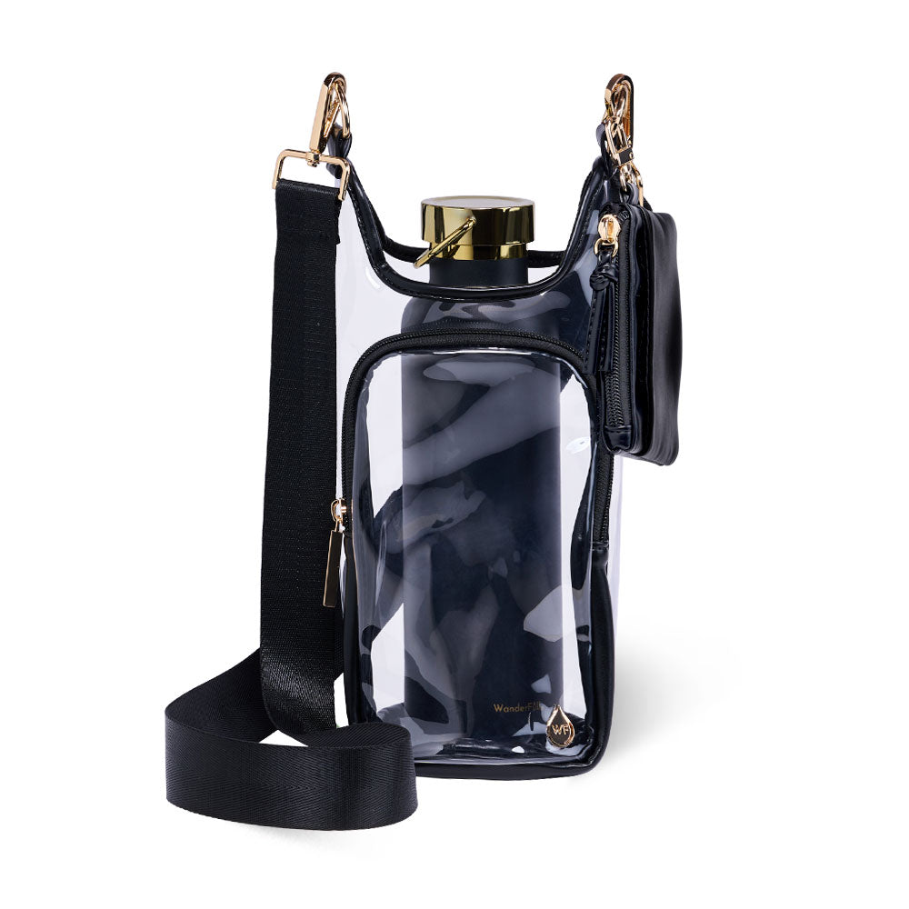Clear HydroBag® Stadium with Black Trim and Matching RFID Pouch