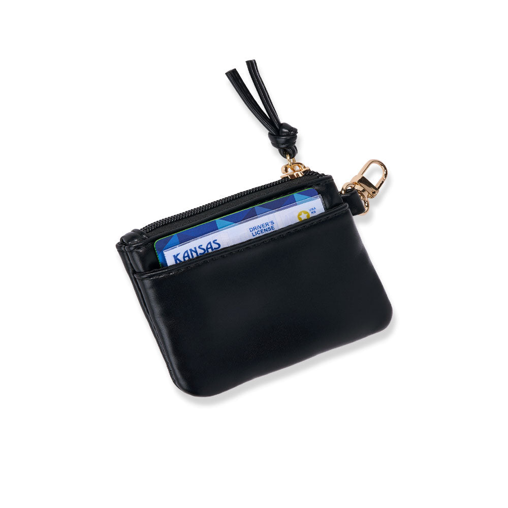 Black Vegan Leather RFID Card Pouch