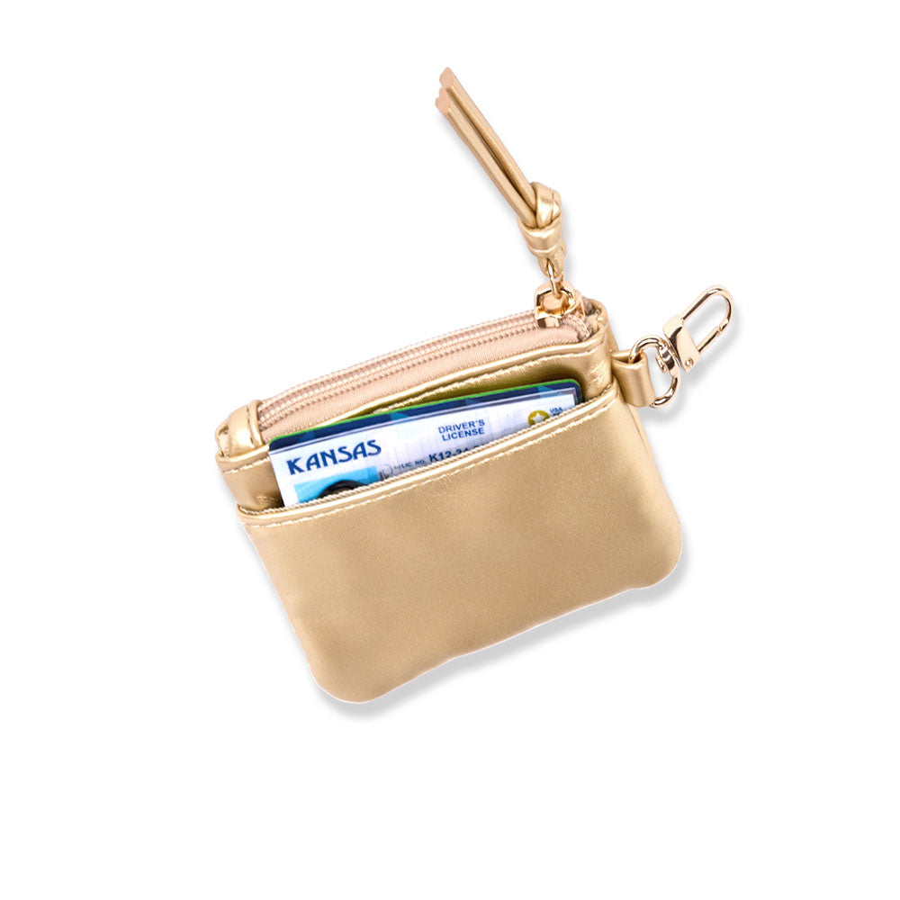 Gold Vegan Leather RFID Card Pouch