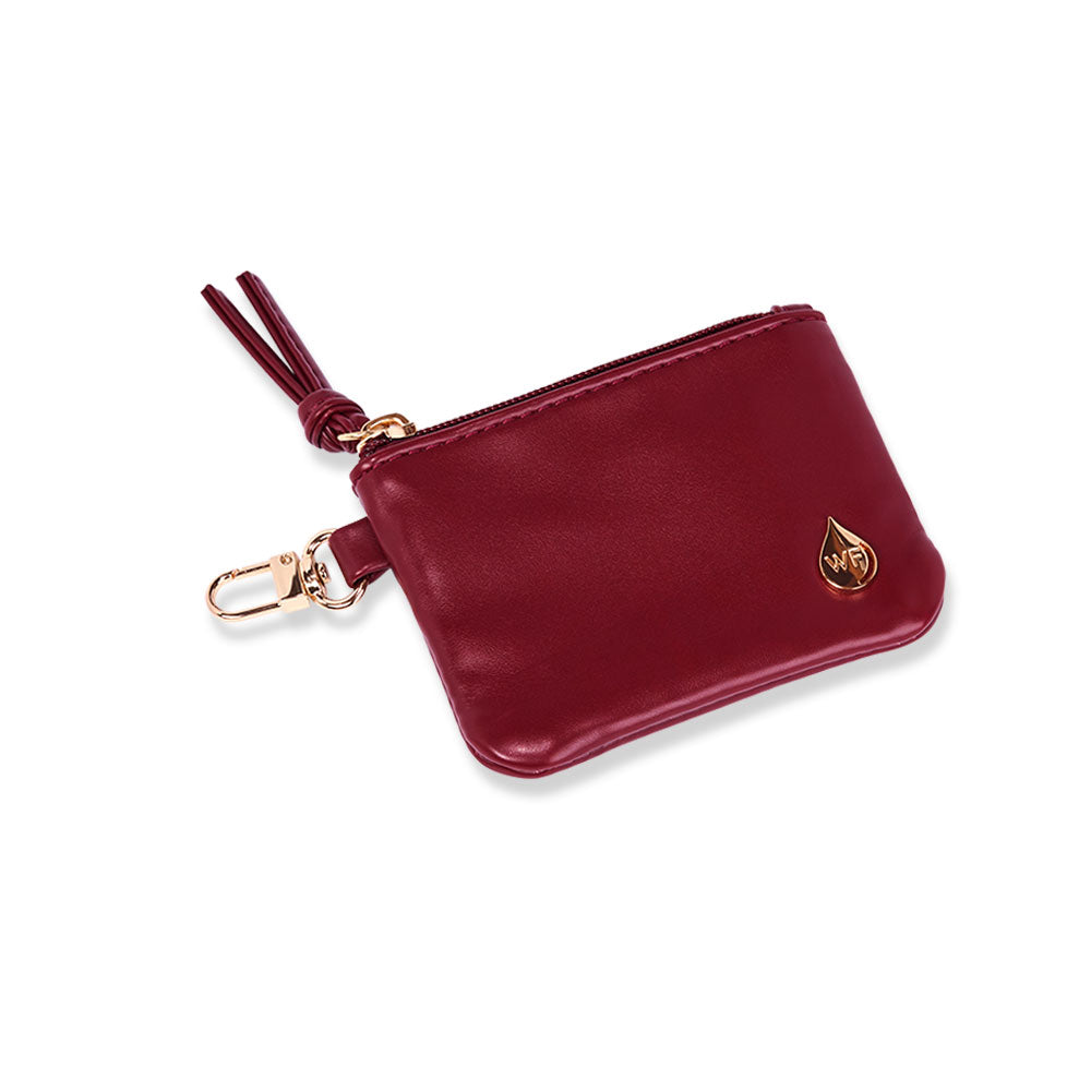 Maroon Vegan Leather RFID Card Pouch