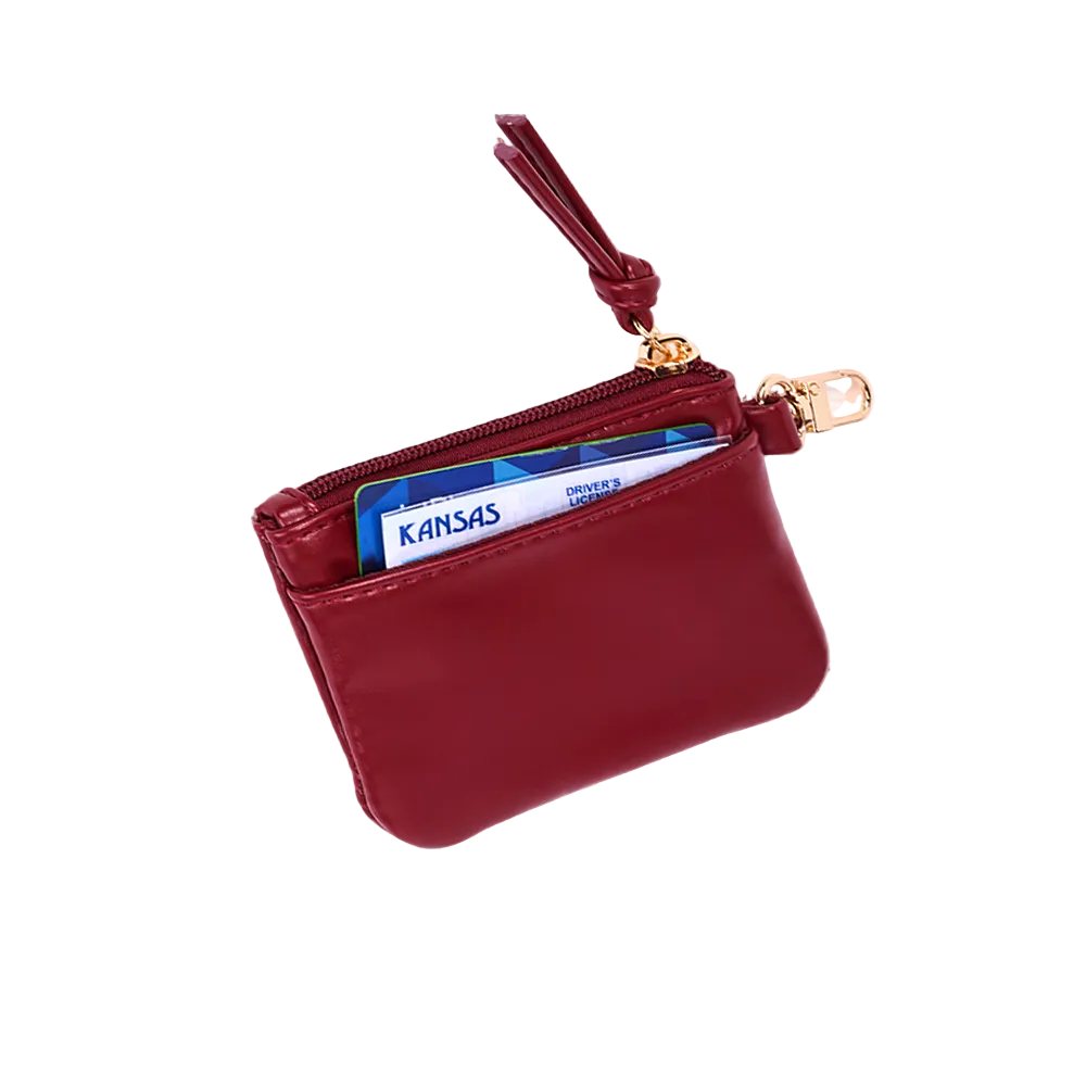 Clear HydroBag® Stadium with Maroon Trim and Matching RFID Pouch