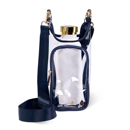 Clear HydroBag® Stadium with Navy Trim and Matching RFID Pouch