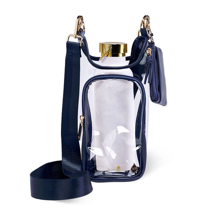 Clear HydroBag® Stadium with Navy Trim and Matching RFID Pouch