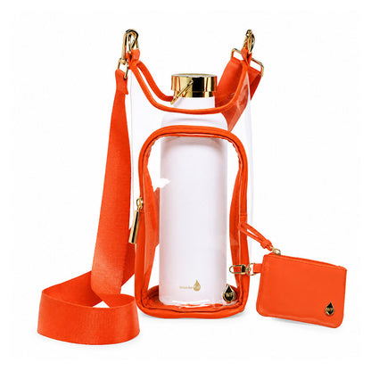 Clear HydroBag® Stadium with Clementine Orange Trim and Matching RFID Pouch