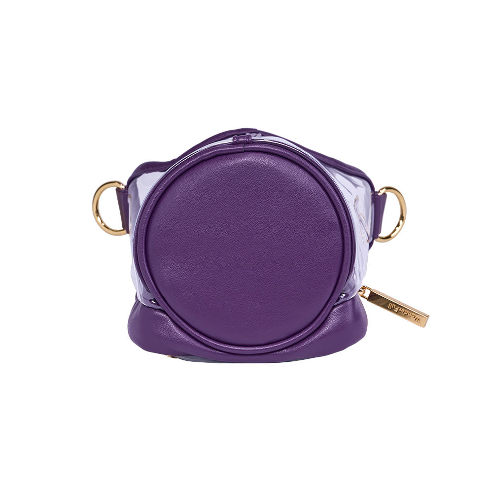 Clear HydroBag® Stadium with Purple Trim and Matching RFID Pouch
