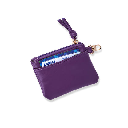 Clear HydroBag® Stadium with Purple Trim and Matching RFID Pouch
