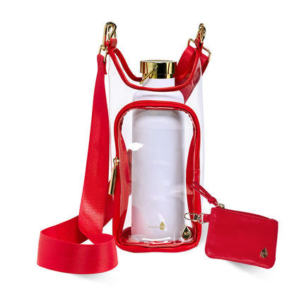 Clear HydroBag® Stadium with Red Trim and Matching RFID Pouch