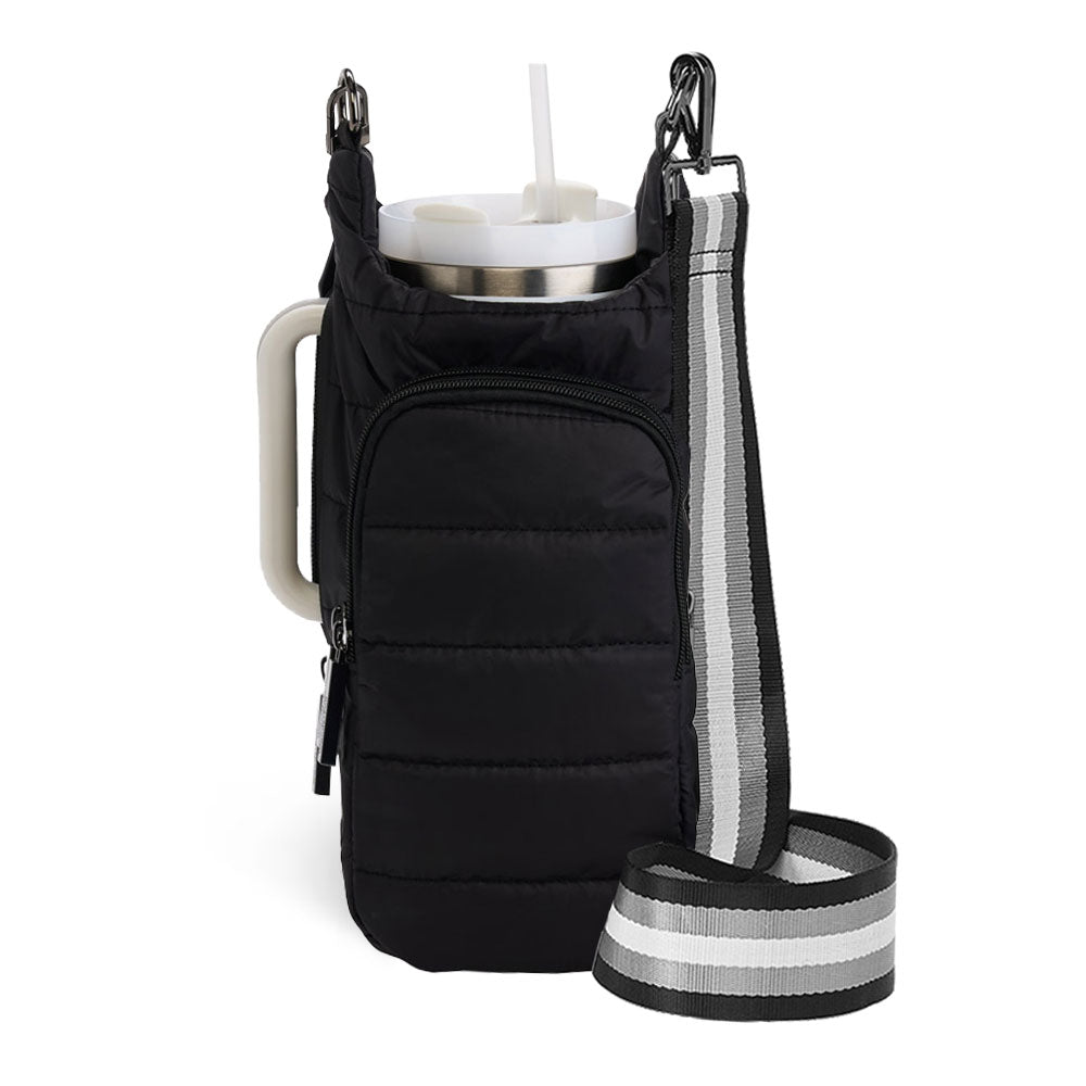 HydroBag® HANDLE®- Black Matte with Gray, Black, White Striped Strap