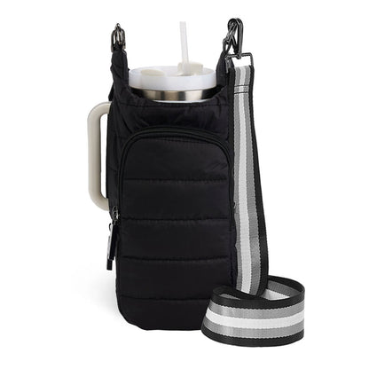 HydroBag® HANDLE®- Black Matte with Gray, Black, White Striped Strap