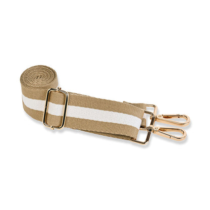 HydroBag HANDLE®- Khaki with Khaki and White Striped Strap and Gold Hardware