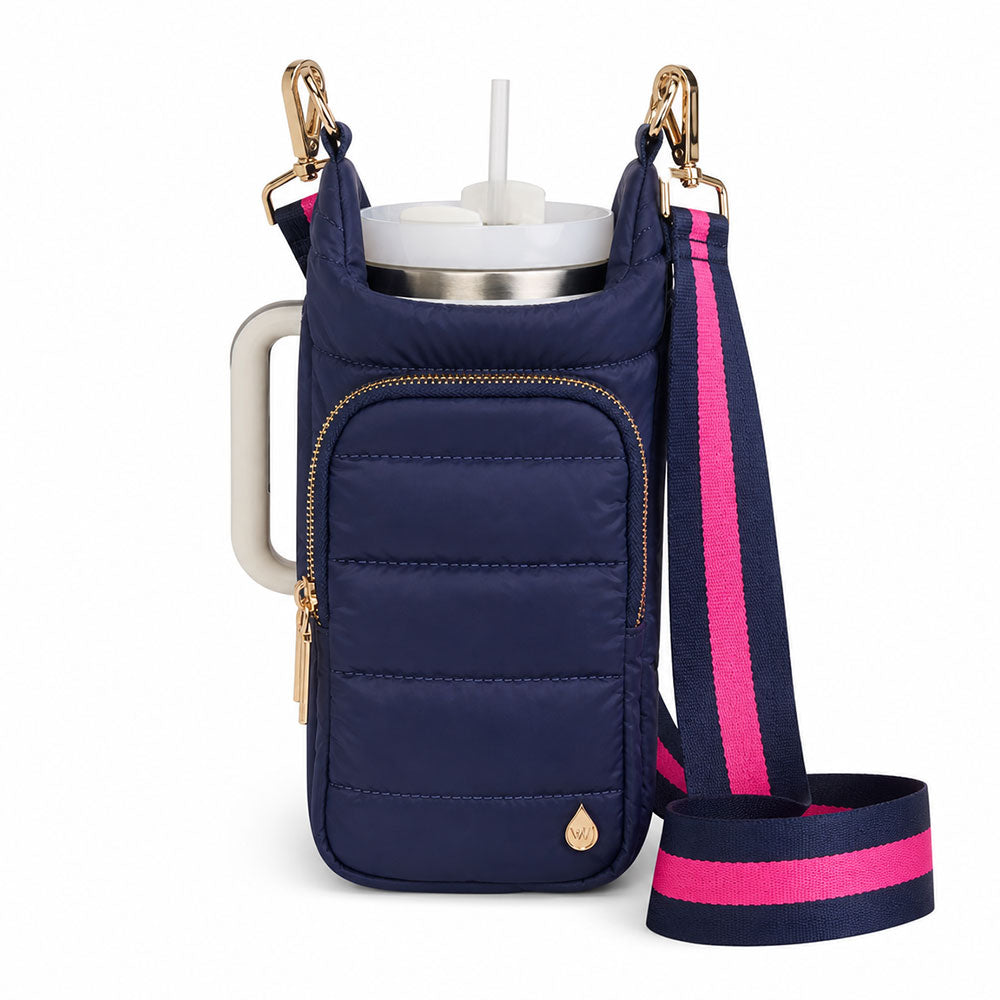 HydroBag® HANDLE®- Island Navy Matte with Pink and Navy Strap