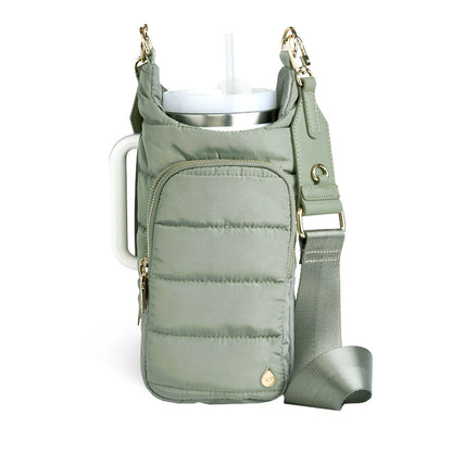 HydroBag® HANDLE® - Sage Green with Solid Vegan Leather Trimmed Strap