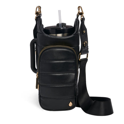 HydroBag® HANDLE®- Black Vegan Leather with Strap Bundle