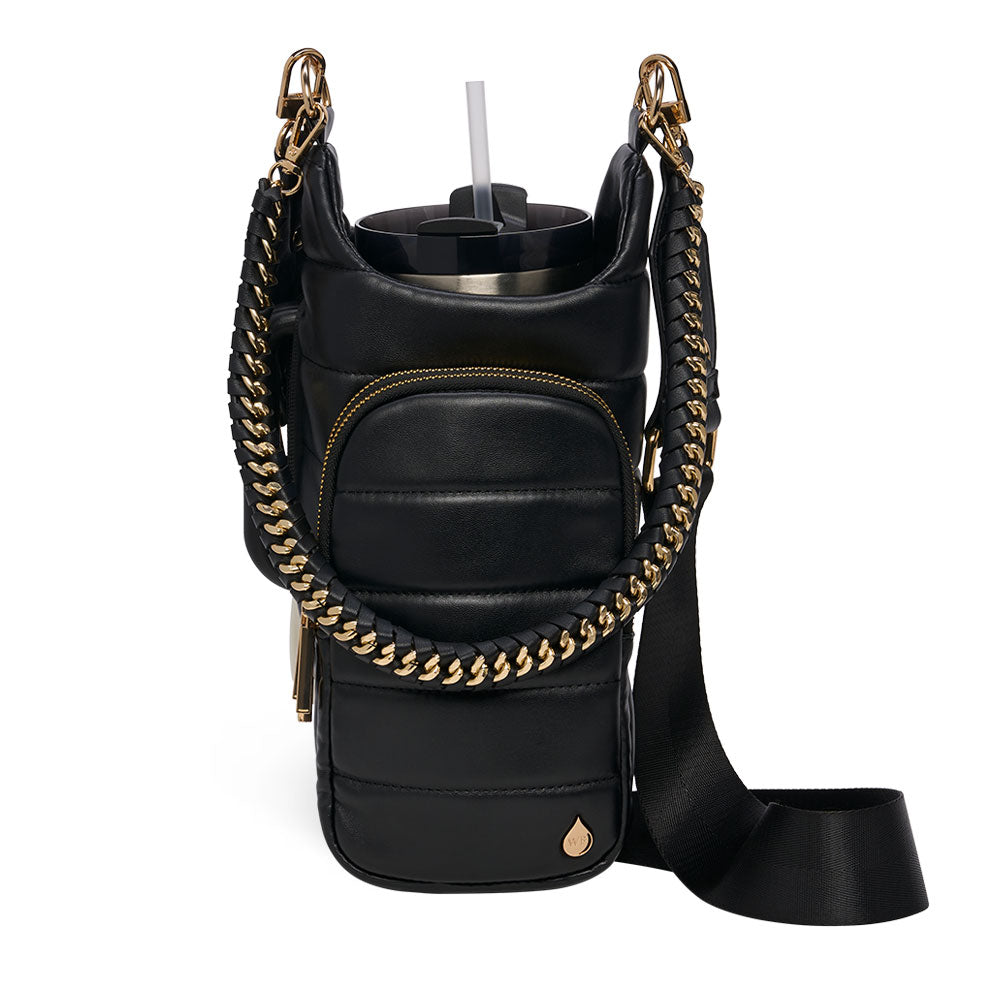 HydroBag® HANDLE®- Black Vegan Leather with Strap Bundle