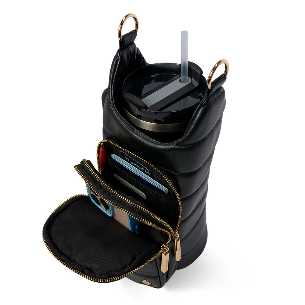 HydroBag® HANDLE®- Black Vegan Leather with Strap Bundle