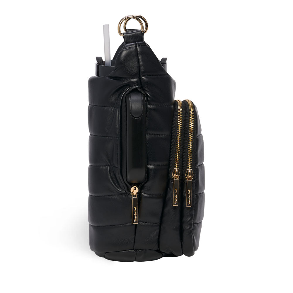 HydroBag® HANDLE®- Black Vegan Leather with Strap Bundle