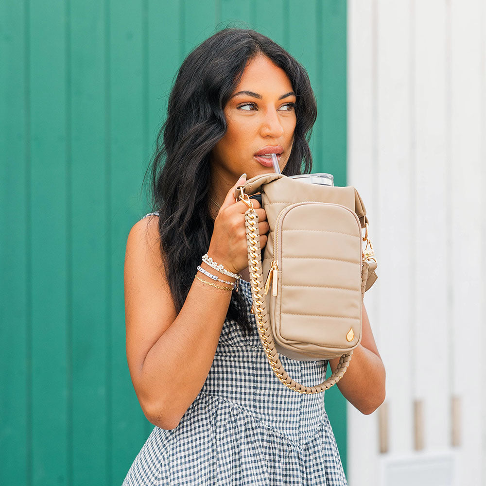 HydroBag® HANDLE®- Taupe Vegan Leather with Strap Bundle