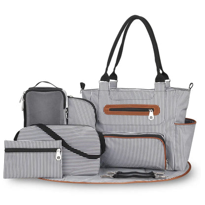 8‑Piece Baby Diaper Bag Set – Multifunctional Nappy Bags for Mom & Dad