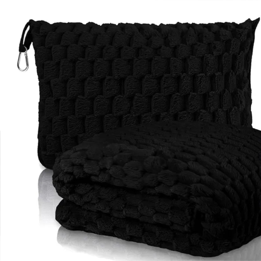 Snuggle UP Travel Blanket – Clip On Ultra‑Soft Microfiber Fleece, Portable 50x60 in with Carrying Pouch