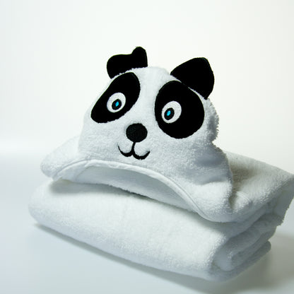 Panda Hooded Cotton Turkish Towel: Little Kid