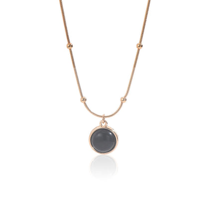 Lxalry 18K Gold-Plated Mood Responsive Necklace   Stainless Steel Modern Minimalist Jewelry With Color Shifting Resin Pendant  Hypoallergenic Skin Safe Gift For Women Wife Mom Stainless Steel Jewelry