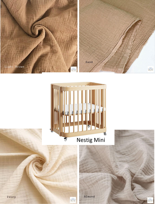 Nestig Mini Crib Fitted Sheet – Organic Cotton Double Gauze