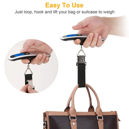 Portable Digital Luggage Scale – 50kg/10g LCD Hanging Weight Scale for Travel, Suitcases & Household Use