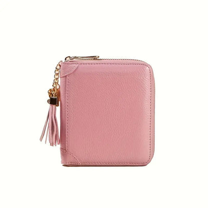 Mini Credit Card Holder For Women RFID Blocking Zipper Coin Purse Large Capacity