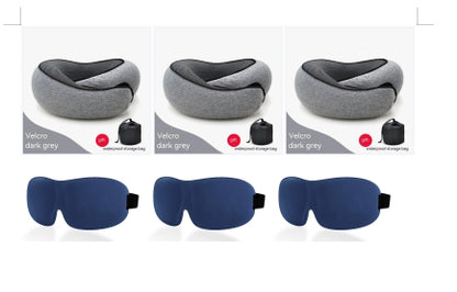 Travel U-shaped Memory Cotton Neck Pillow With Sleep Mask - Durable & Plush