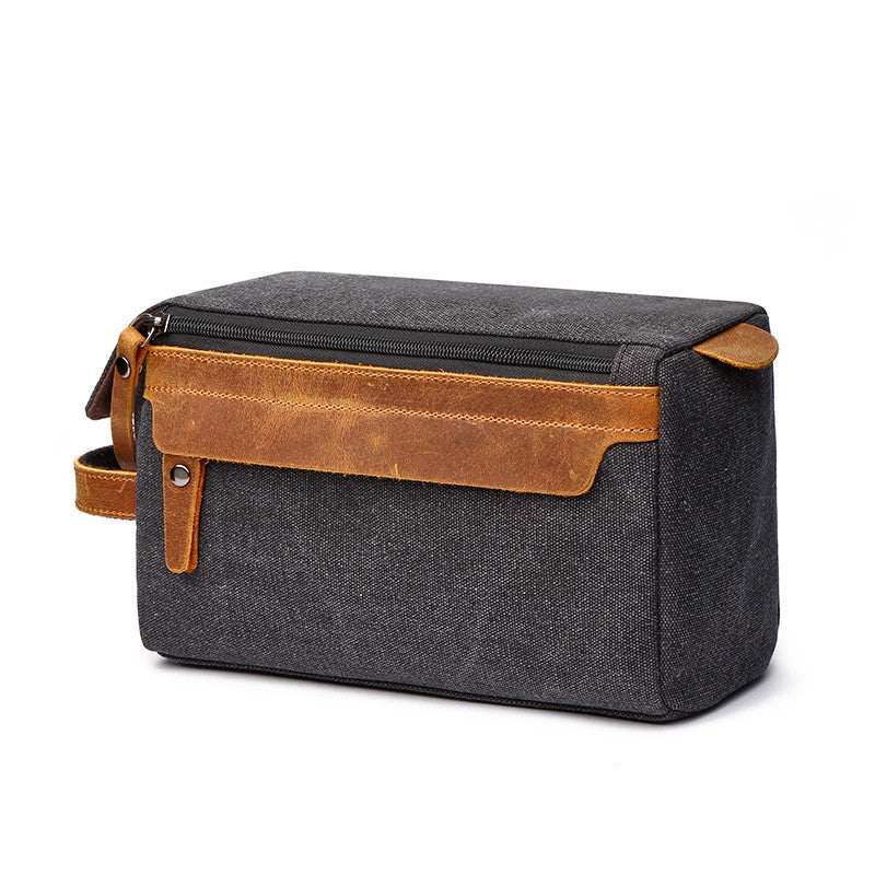 Travel Portable Large‑Capacity Storage Bag – Vintage Canvas Toiletry & Cosmetic Organizer