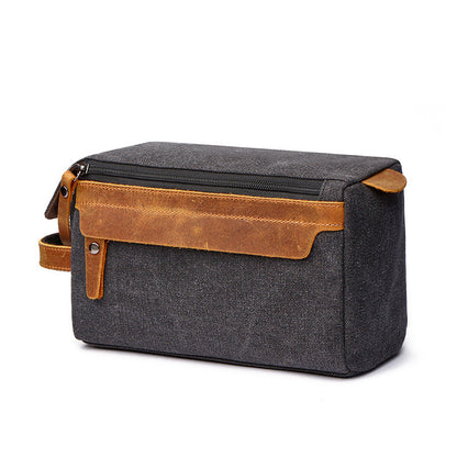 Travel Portable Large‑Capacity Storage Bag – Vintage Canvas Toiletry & Cosmetic Organizer