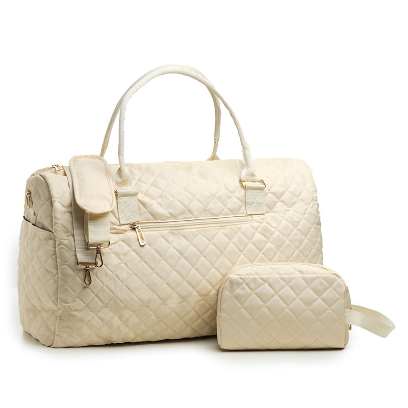 Women’s Quilted Travel Baggage Carousel Wash Bag – Retro Plaid Travel Set