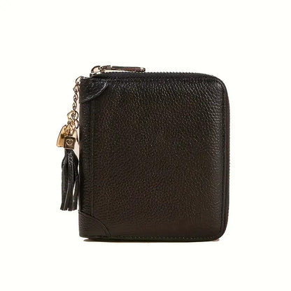 Mini Credit Card Holder For Women RFID Blocking Zipper Coin Purse Large Capacity