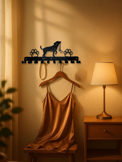 1Pc Cute Rustic Wall Rack W Hooks - Space-Saving Storage For Coats, Hats, Towels