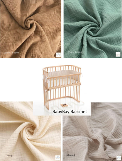 Baby Bay Custom-Made Cradle Bassinet Fitted Sheet - Organic Cotton Double Gauze